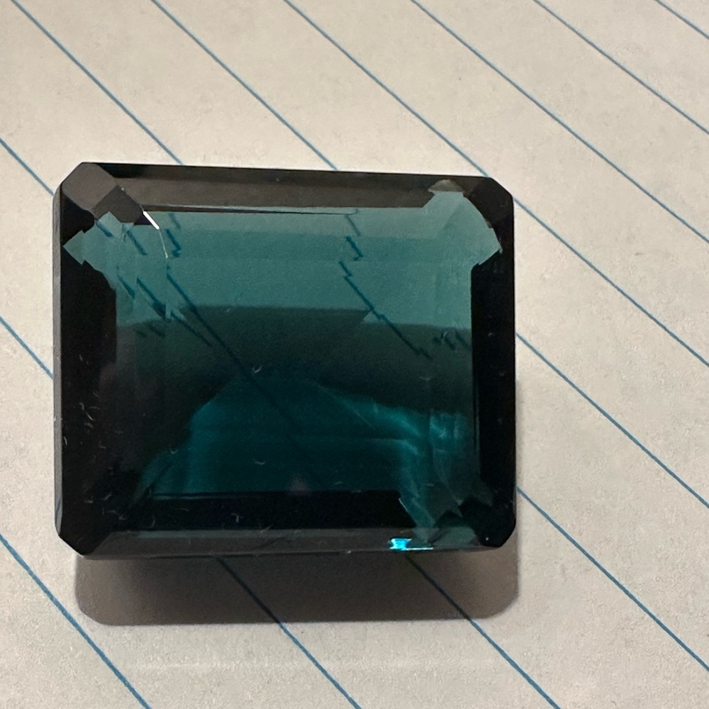Emerald Cut Dark Teal Certified Natural 65.20 ct. Topaz